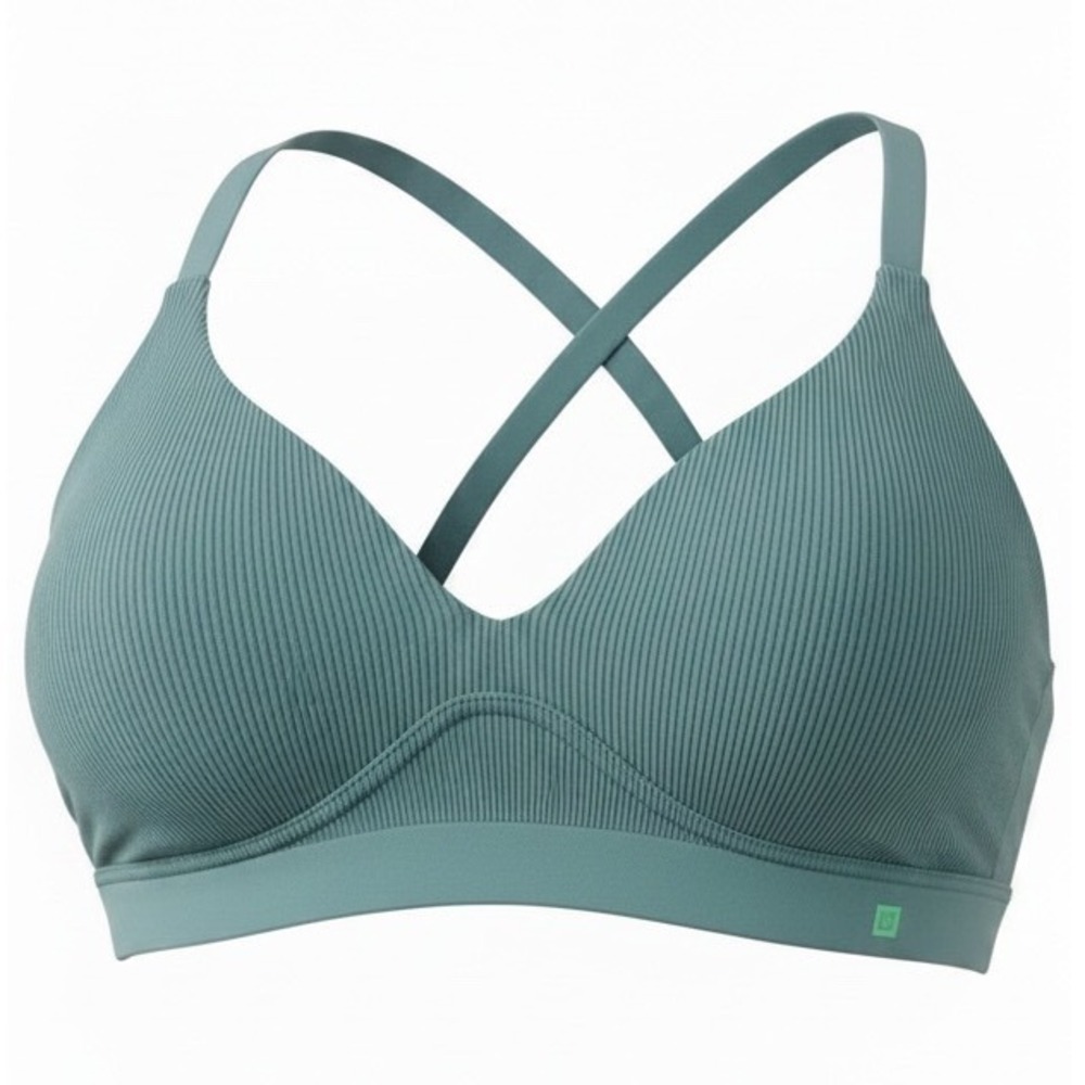 Savage X Fenty Forest Green Ribbed Cotton Bralette 3X Adjustable Cross Straps